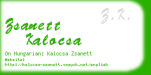 zsanett kalocsa business card